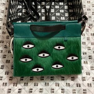 Min & Mon Green Leather Eyeball Bag